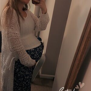 Blue maternity skirt